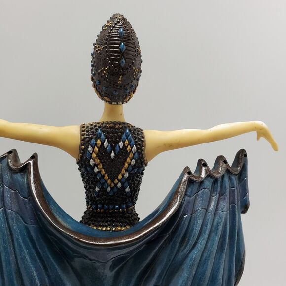 Seven Veils Dancer Alabastrite Statue Objet 'd Elegance Collection 14x11 Inches - Picture 11 of 12